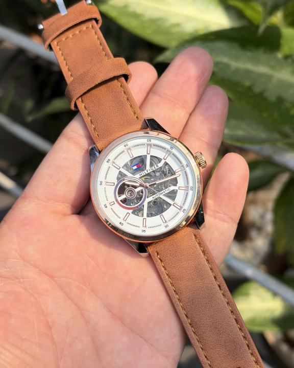 Tommy Hilfiger Automatic Leather LightBrown-Copper-White