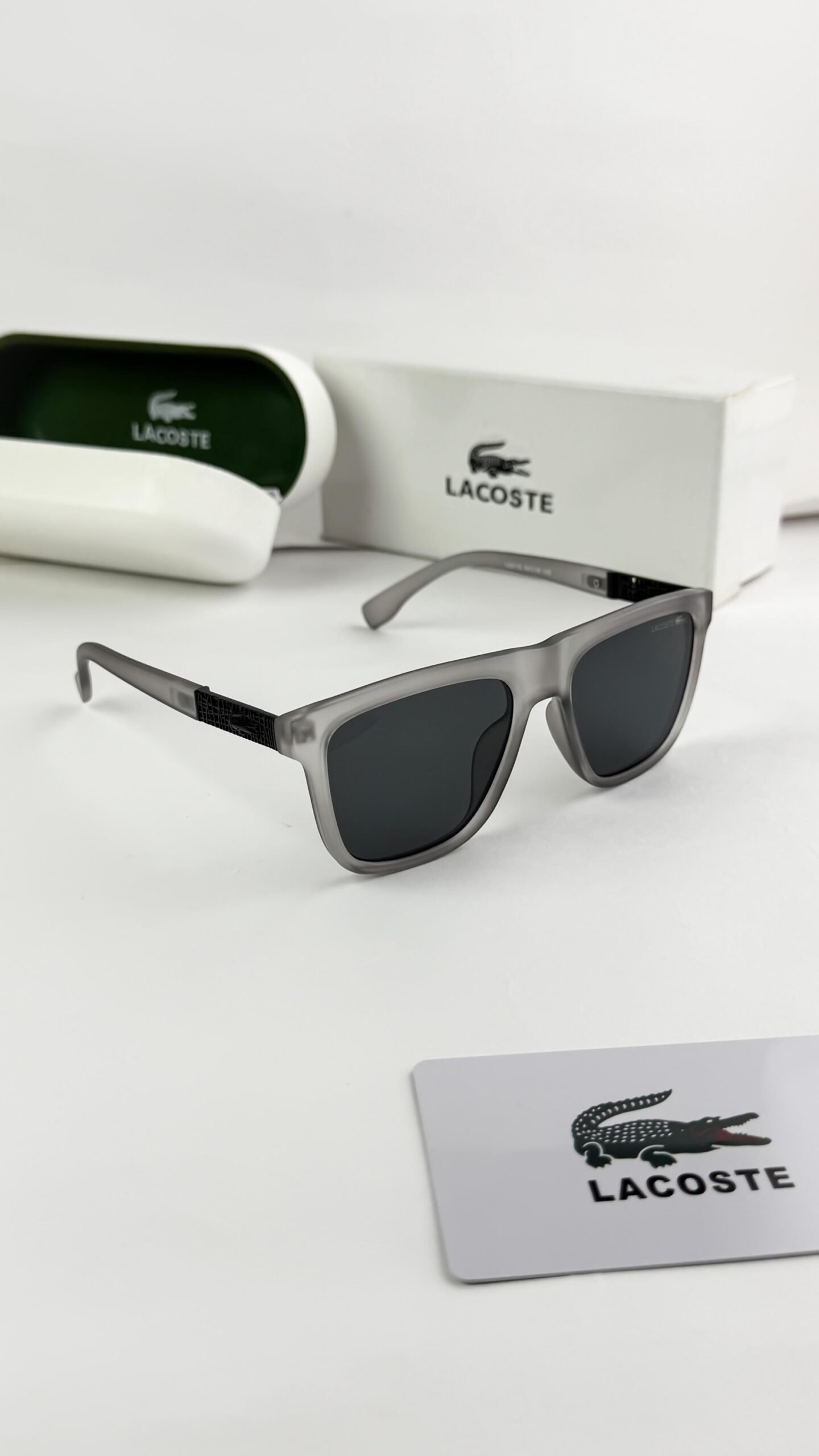 Lacoste 681 Grey Black Sunglasses – Sporty Designer Eyewear